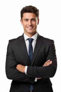 Photo happy businessman standing with arms crossed isolated on white background _ Premium AI-generated image